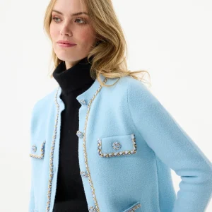 Cardigan à détails dorés