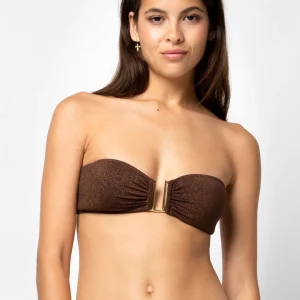 TOP BANDEAU ROMY LUREX BROWN