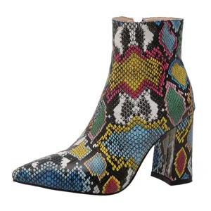 Bottines Imprimé Serpent Multicolore