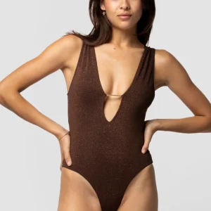 MAILLOT DE BAIN UNE PIECE TONI LUREX BROWN