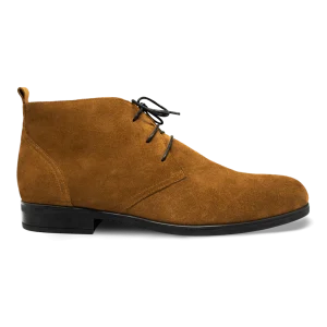 Ashley: Demi Bottes Homme- Daim Cognac