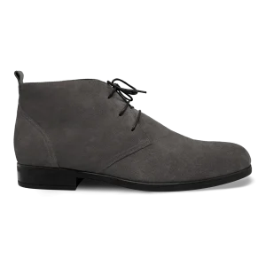 Ashley: Demi Bottes Homme- Daim Gris