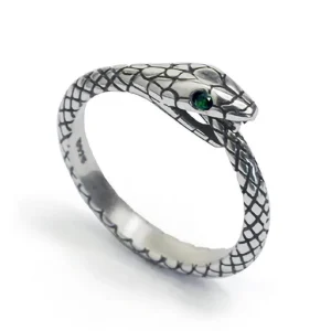 Bague Serpent Ouroboros (Argent)