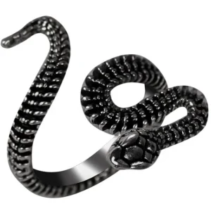 Bague Serpent Python Noir