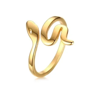 Bague Serpent Or Acier Inoxydable