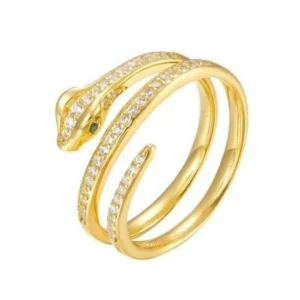 Bague Serpent Or Et Diamant (Argent)