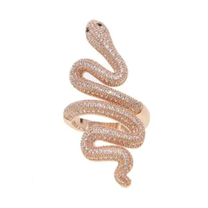 Bague Serpent Or Rose Diamant (Argent)