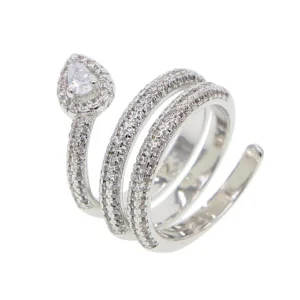 Bague Serpent Reine de Cristal (Argent)