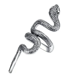 Bague Serpent Long Acier Inoxydable