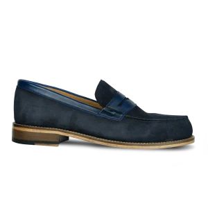 Beverley: Mocassin Homme - Daim Bleu