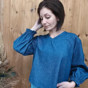 Blouse Loïs - denim bleu