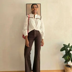 Blouse manches longues ajourées