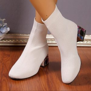 Bottines Beige Femme Molletées Elégantes - Max Glam