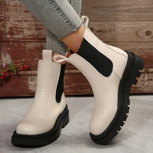 Bottines Blanches Chelsea Femme Hautes  - High Trend
