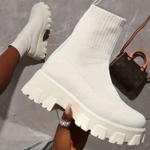 Bottines Blanches Femme Hautes - High White