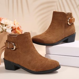 Bottines Camel Femme Daim Polyvalentes - Dune Chic