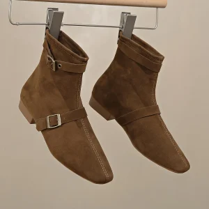 Bottines Camel Femme Plates Tendance - Sahara Glam