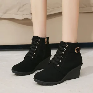 Bottines Femme Compensées à Lacets - Hauteur Sublime