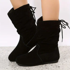 Bottines Hautes Pour Femme Plates -  Timeless Long