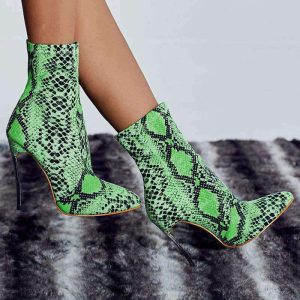 Bottines Serpent Vert