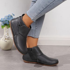 Bottines Noires Femme Tendance - Satin Noir