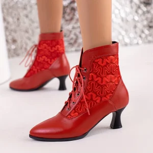 Bottines Rouge Femme à Talon Aigu - Red Diva