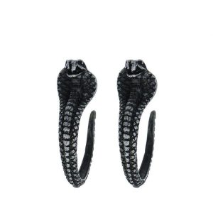 Boucles d'Oreilles Serpent Cobra Noir