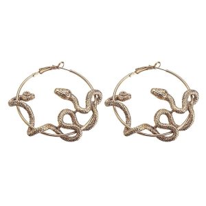 Boucles d'Oreilles Serpent Or Cercle