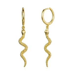 Boucles d'Oreilles Serpent Doré