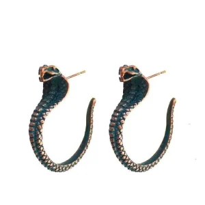 Boucles d'Oreilles Serpent Cobra Égyptien