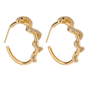 Boucles d'Oreilles Serpent Or Luxe