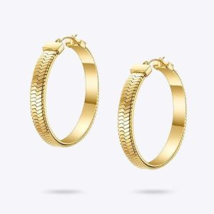 Boucles d'Oreilles Serpent Cercle Or
