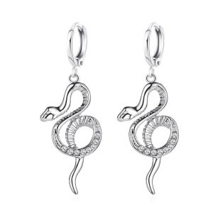 Boucles d'Oreilles Serpent Argent Enroulé