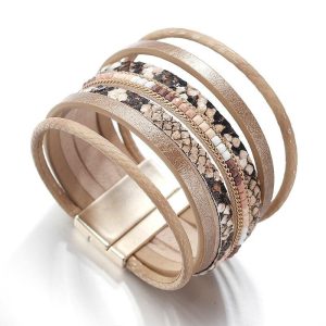 Bracelet Serpent Femme Bohème Cuir