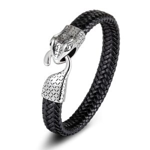 Bracelet Serpent Cuir Homme