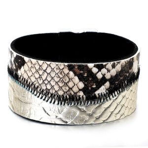 Bracelet Serpent Cuir Effet Écailles