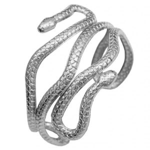 Bracelet Manchette Serpent Argent