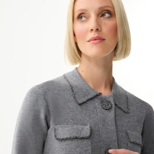 Cardigan chic à poches plaquées