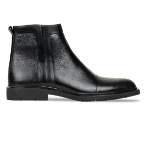 Castel: Demi Bottes Homme - Cuir Noir