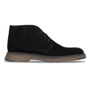 Clarke: Demi Bottes Homme - Daim Noir