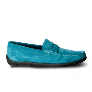Denver: Mocassin Homme - Daim Bleu Azur