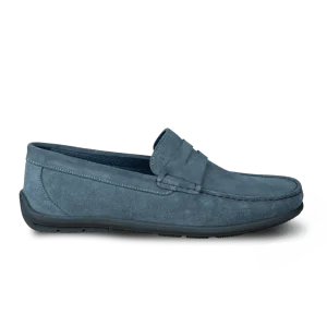 Denver: Mocassin Homme - Daim Bleu pétrole