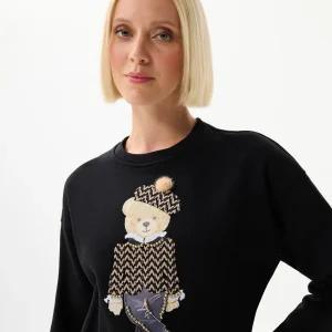 Pull motif ours brodé fantaisie