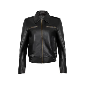 Hailey: Jacket Femme - Cuir Noir