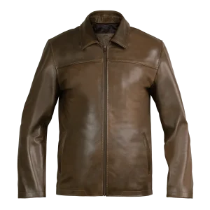 Heritage: Jacket Hommes - Cuir Marron patiné