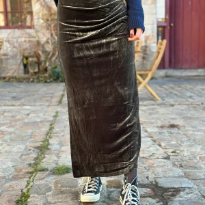 Jupe Agathe velours kaki