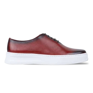 Kirk: Sneakers Homme - Cuir Bordeaux