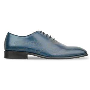 Landon: Richelieu Homme - Cuir Bleu gravé