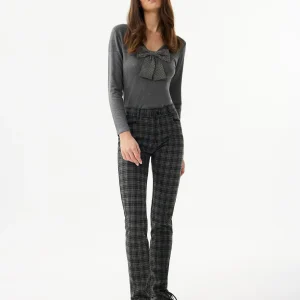 Pantalon à carreaux coupe droite