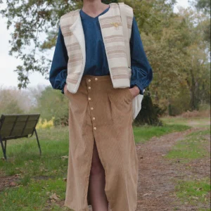 Jupe longue Elie - jupe portefeuille velours